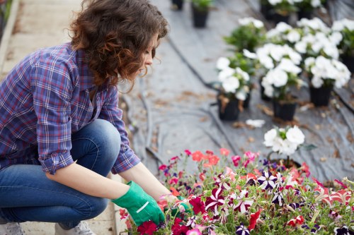 Community gardener working in a Hammersmith backyard